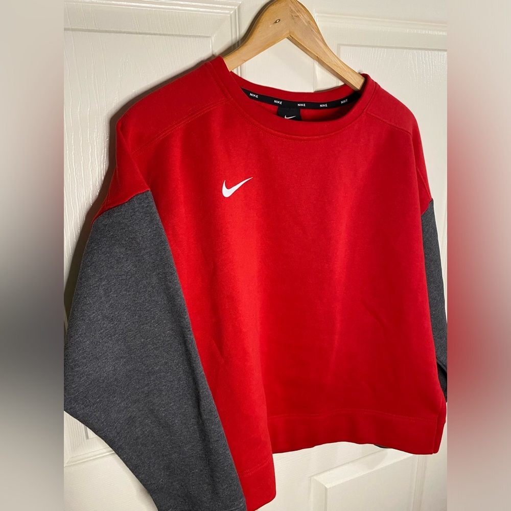 Nike Red and Gray Crewneck Sweatshirt